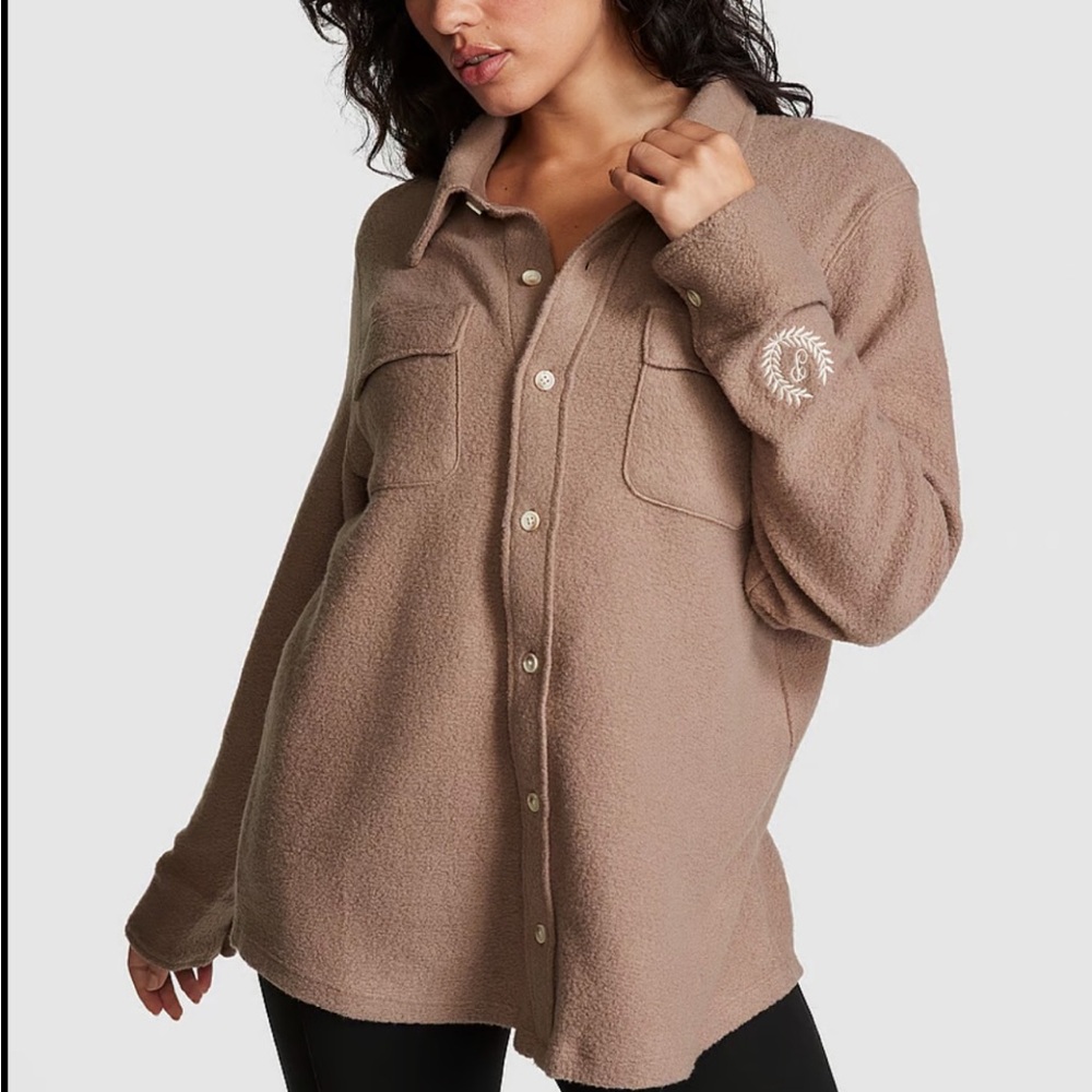 PINK  Reverse Fleece Shacket by Victoria’s Secret